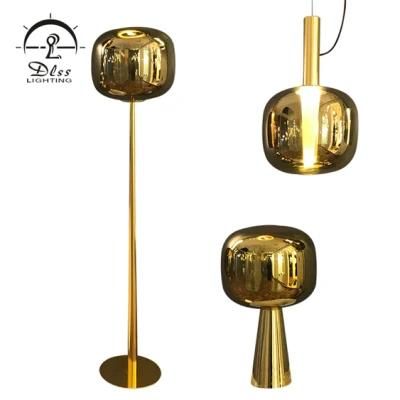 Pumpkin Golden Glass LED Floor Lamp