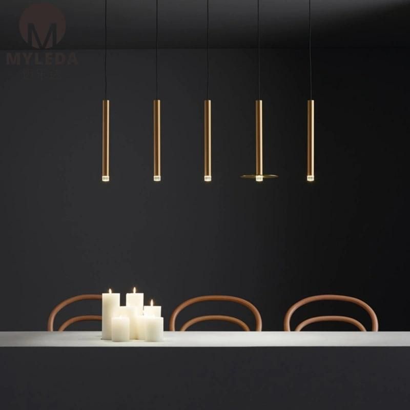 Hotel Modern Acrylic Brass Stainless Steel LED Hanging Pendant Light
