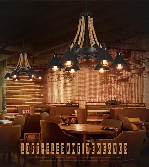 Industrial Modern Chandelier Pendant Light for Dinner Room Coffee Bar Decoration