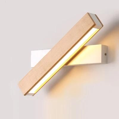 LED Acrylic Solid Wood Wall Light Creative Rotatable Bedroom Wall Light Aisle Lighting