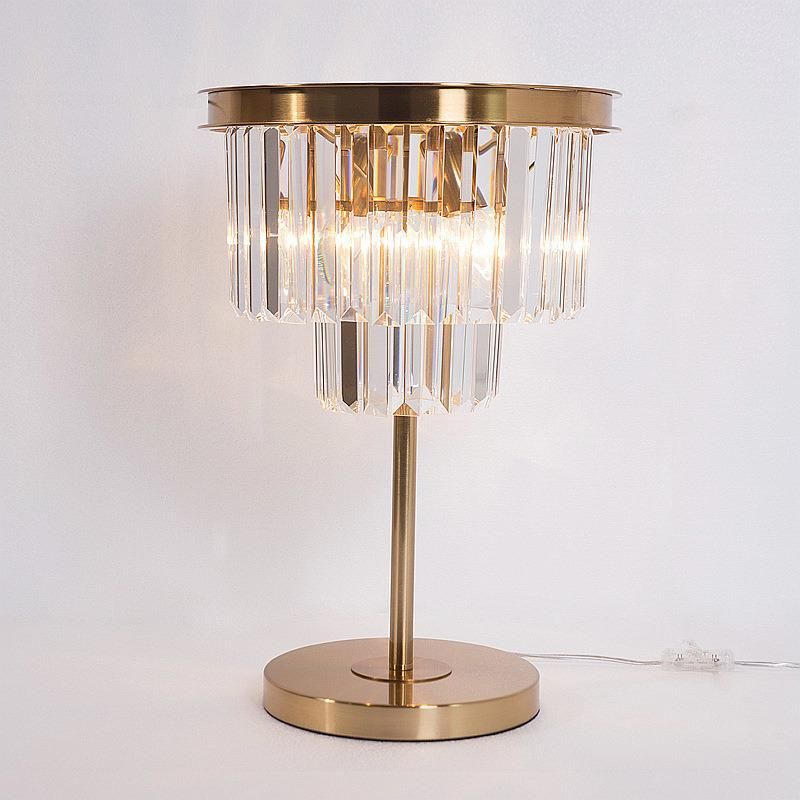 Luxury Villa Home Gold Crystal Table Lamp for Decoration