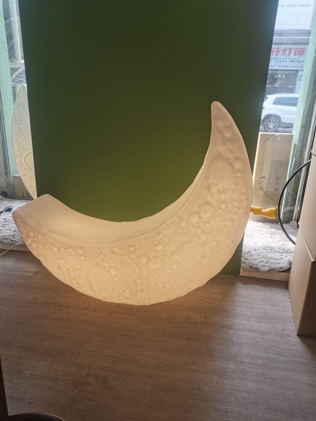 New Poly Moon Resin Floor Lamp Modern Decorative LED Light