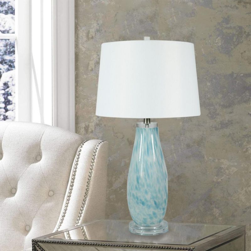 European-Style Light Luxury Glass Table Lamp Nordic Bedroom Bedside Lamp Living Room Simple Modern High-End Hotel Model Room Decoration Table Lamp Floor Lamp
