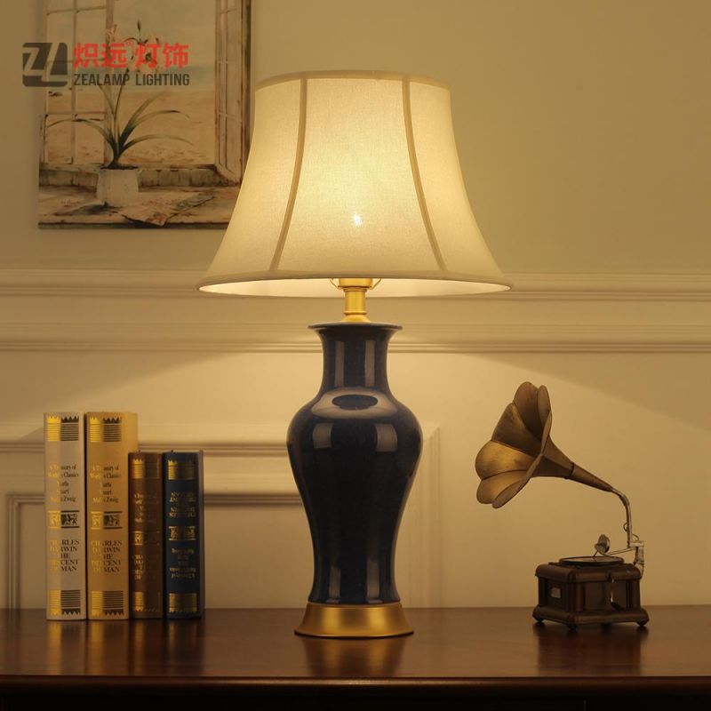 Chinese Ceramic Table Lamps Home Decor Blue Porcelain Light (TL8017)