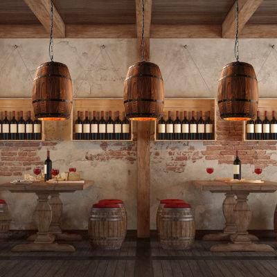 Winery Creative Restaurant Decoration Wine Barrel Light Solid Wood Barrel Chandelier (WH-VP-142)