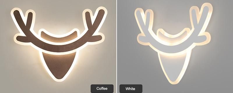 Simple Antlers Animal Design Acrylic Wall Lamp for Bedside Corridor Stair