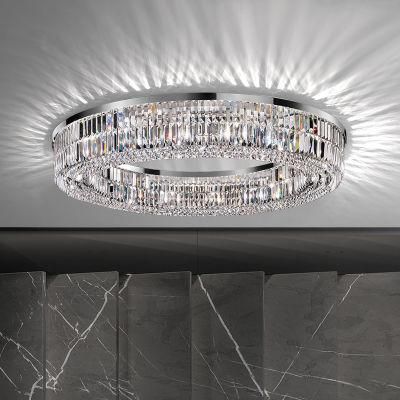 Modern Living Room Foyer Sitting Room Chandeliers Round Chrome Sliver Ceiling Lights (WH-CA-57)
