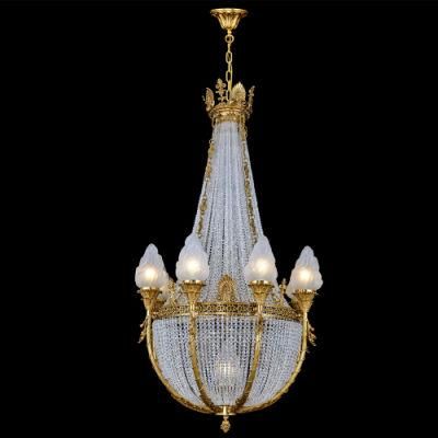 Gold Lustre Moderne Salon Staircase Chandelier Crystal, High Lamparas Large Crystal Chandelier