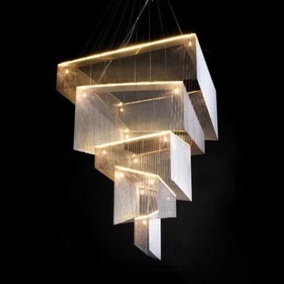 Modern Chain Chandelier Hanging Pendant Lamp for Lobby, Living Room