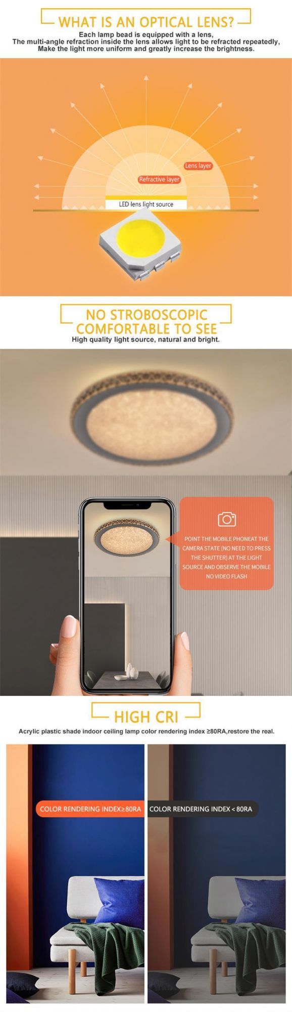 High Quality Minimalist Design Lighting Living Room Modern LED Ceiling Light