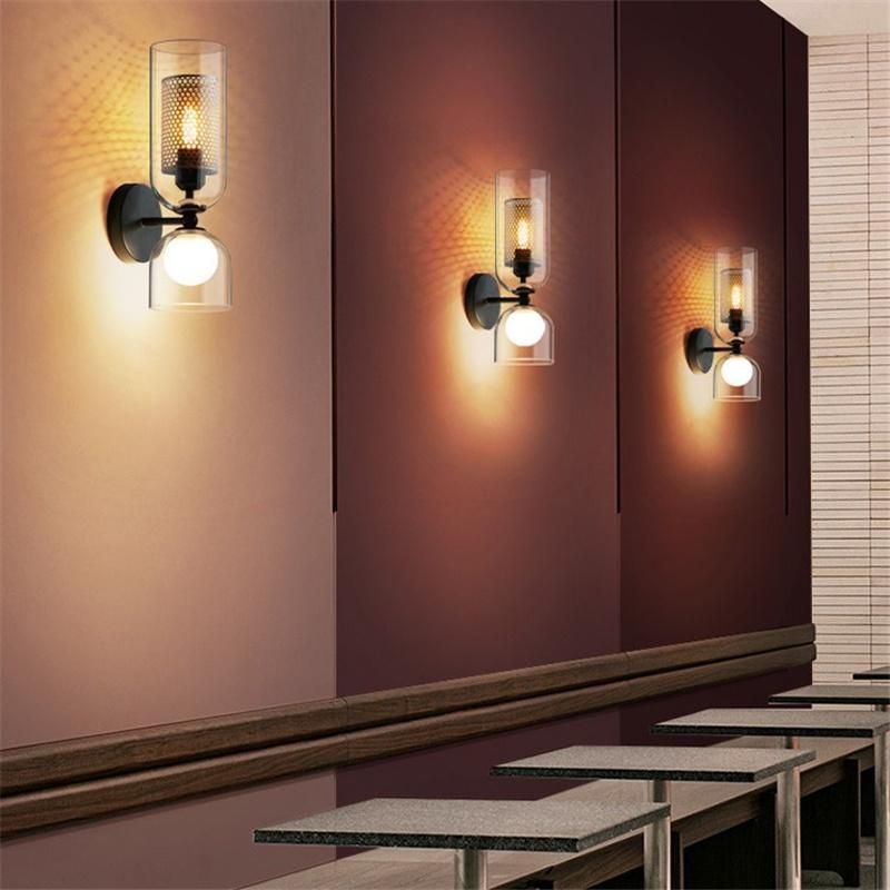 Nordic Iron Net Glass Wall Lamps Hotel Cafe Corridor Aisle Modern LED Wall Light Sconce (WH-OR-29)