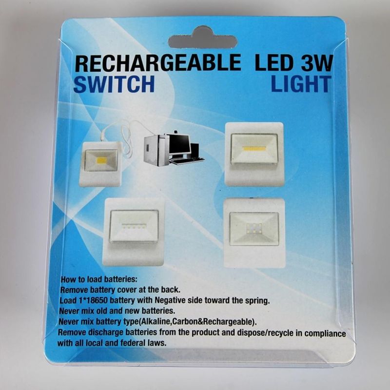 Yichen Rechargeable 3W COB LED Switch Light for Wall Light