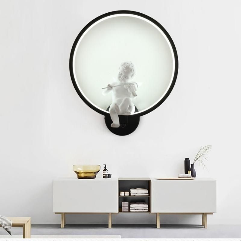 Round Angel Aluminum Decorative Interior Living Room Dining Room Angel Wall Lamp (WH-VR-18)