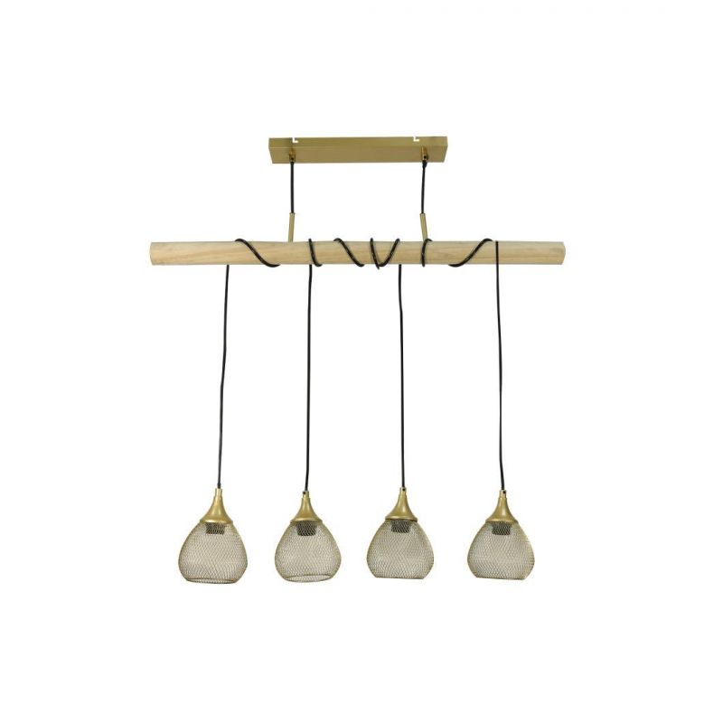 Nordic Light Luxury Wrought Iron Restaurant Chandelier American Minimalist Bar Milk Tea Cashier Window Lamp Wood Pendant