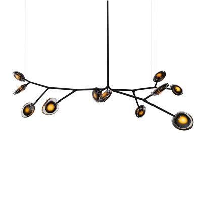 Home Living Room Modern Amber Black Cherry Branch Shape Pendant Light