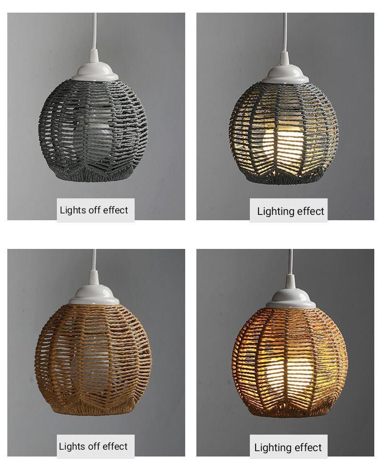 LED Chandelier Rattan Imitation Hemp Rope Chandelier