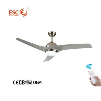 Hot Sale Silent Remote Wall Control 3 Speed ABS Fan Blades LED Ceiling Light with Fan