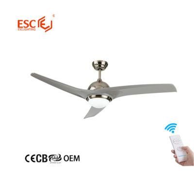 Hot Sale Silent Remote Wall Control 3 Speed ABS Fan Blades LED Ceiling Light with Fan