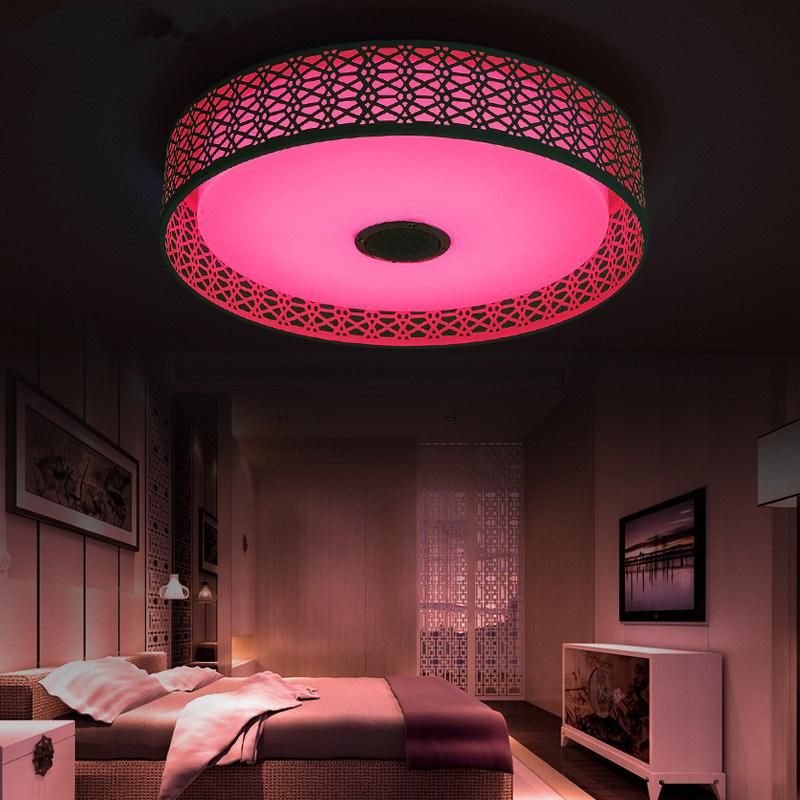 Modern LED Ceiling Light Modern RGB Living Room Luminaria 36W Bluetooth Speaker Lustre (WH-MA-47)