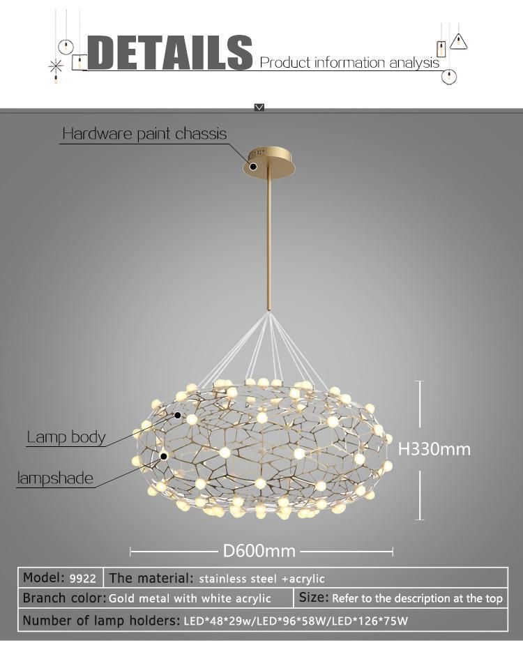 SMD LED Stainless Steel Mesh Chandelier