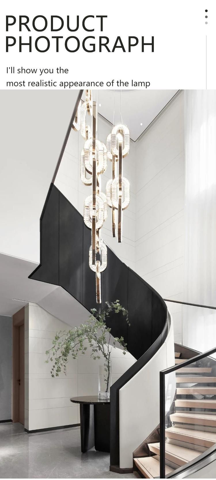 Modern Style Decorative Hotel Commercial Banquet Stair K9 Crystal Custom Chandelier