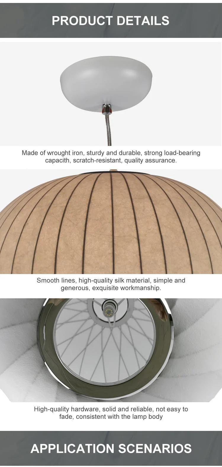 Japanese Chinese Lantern Pendant Lighting Silk LED Hanging Lamp