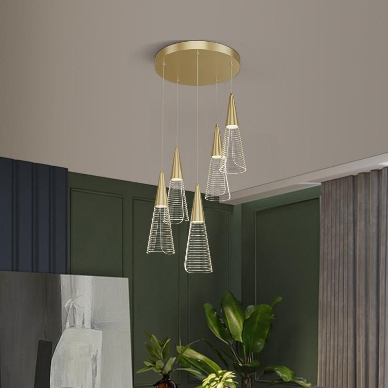 Creative Conical Chandelier Dining Room Bedroom Chandelier Pendant Lamp Light