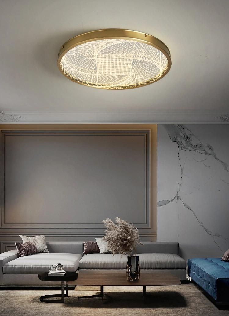 Golden LED Ceiling Light Modern Style Bedroom Ceiling Lamp