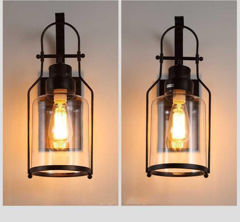 Loft Retro Iron Garden Yard Wall Lamp Balcony Glass Outdoor Wall Light (WH-VR-42)
