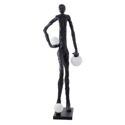 Nordic Sculpture Figure Kicking Ball Floor Lamp Hotel Shopping Hall Decoration Creative Designer Decorative Lamps
