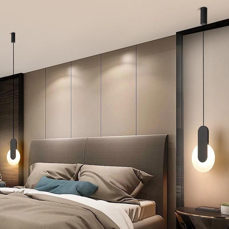 Modern Line Pendant Lamp Coffee Bedside Background Brandyn Minimalistic Frame Pendant Lamp (WH-AP-289)