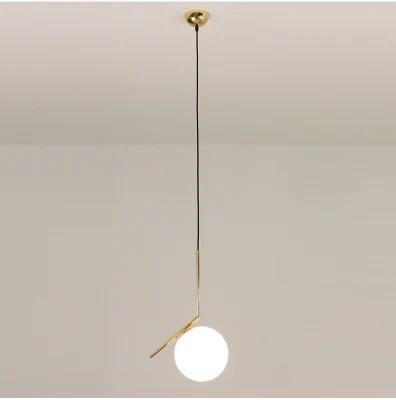 White Round Glass Balls Pendant Light for Living Room Bedroom Hanging Lamp Pendant Light