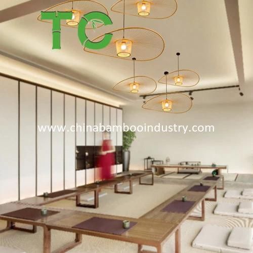 Creative Bamboo Pendant Lights Ceiling Lamps Lampshade Height Adjustable for Locally Accommodations Restaurants Tea House Hall