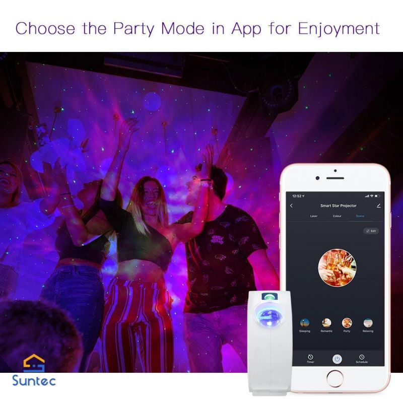 Hot Selling Smart WiFi Star Projector with Galaxy Nebula Cloud/Moving Ocean Wave Star Sky