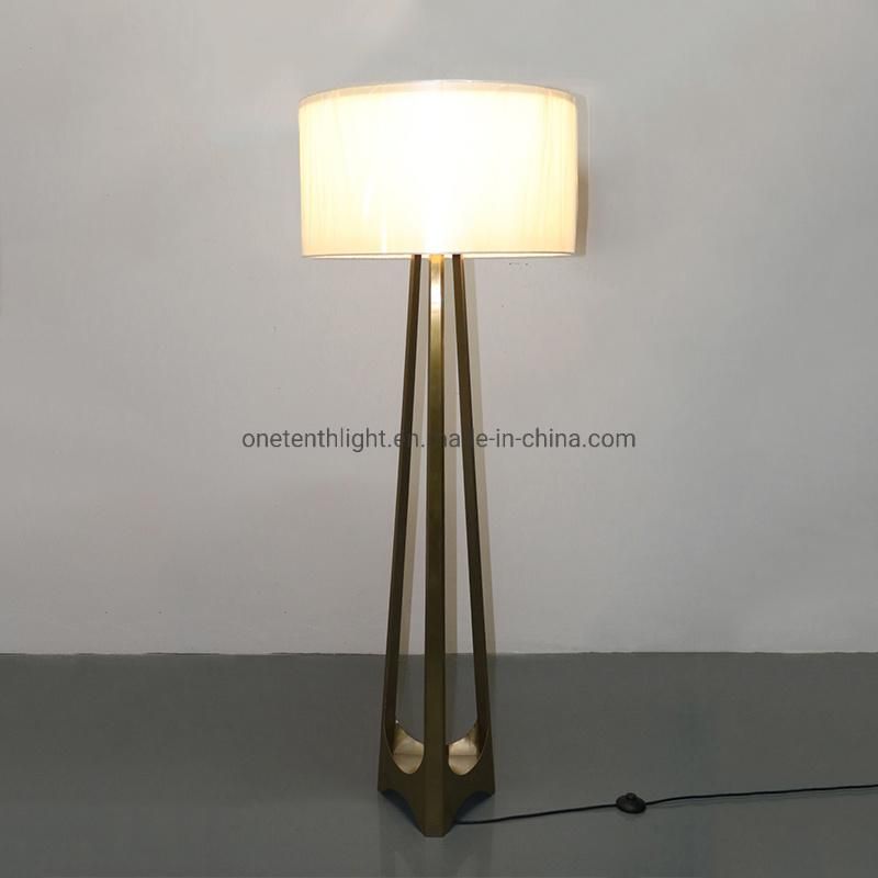 Metal Body in Satin Brass Finish and Fabric Shade