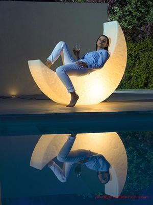 New Poly Moon Resin Floor Lamp Modern Decorative LED Light