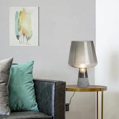 Gray Shade White Bulb Table Lamp Reading Lamp Hotel Lamp