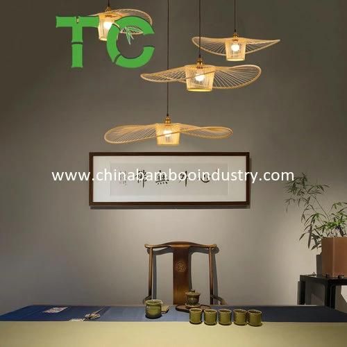 Creative Bamboo Pendant Lights Ceiling Lamps Lampshade Height Adjustable for Locally Accommodations Restaurants Tea House Hall