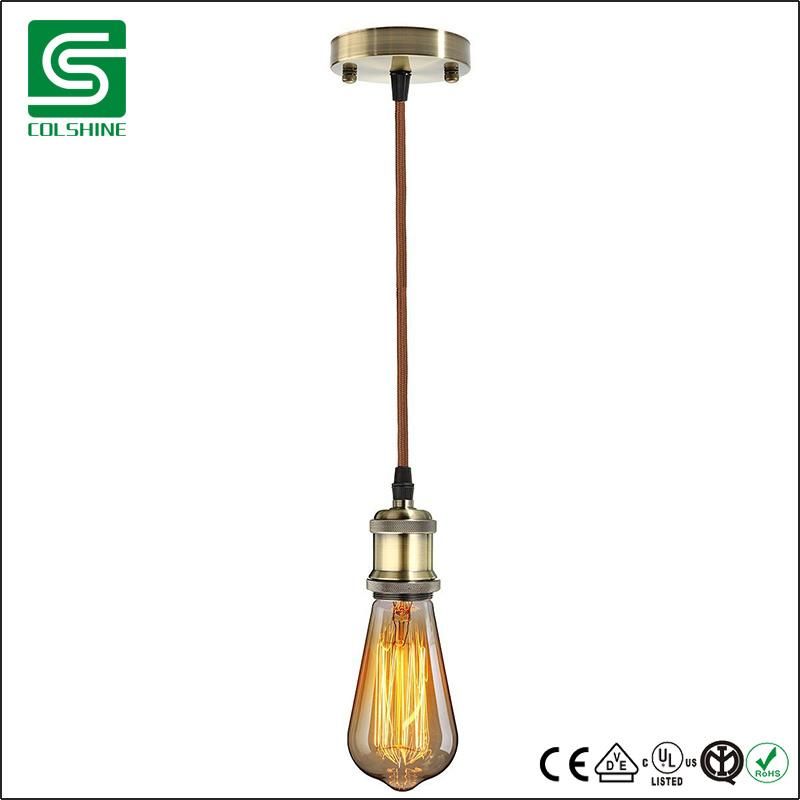 Vintage Fabric Flex Cable Pendant Lamp Light Bulb Holder Socket