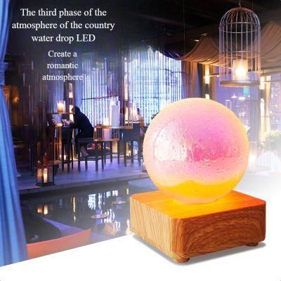 LED Red Water Drop Glass Cover Small Night Light Romantic Atmosphere Small Table Lamp Leisure Bar Atmosphere Light