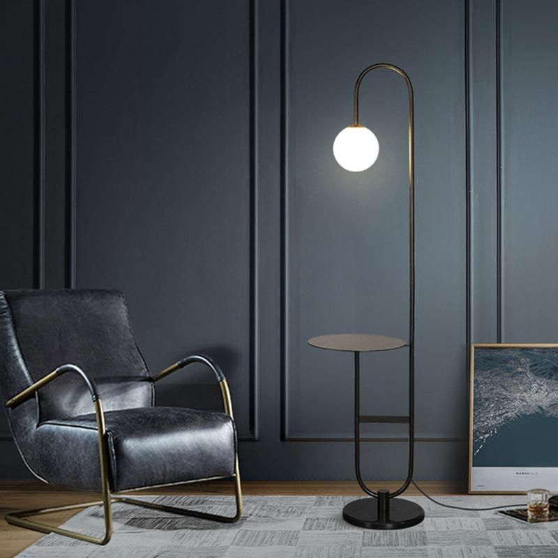 Modern Floor Lamp LED Standing Lamp with Round Table Glass Ball Art Deco Living Room Reading Lights (WH-MFL-89)