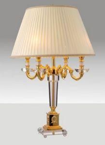 Phine 90167 Clear Crystal Table Lamp with Fabric Shade