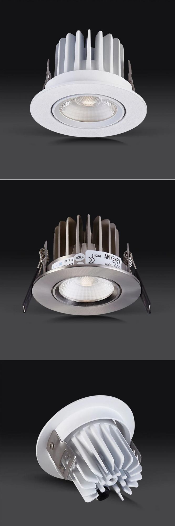 Adjustable Dimmable 6W 10W COB LED Downlight with Cutout 68mm