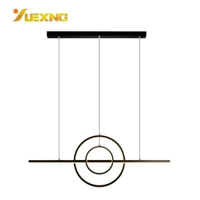 Black SMD Iron Metal Indoor LED Strip Pendant Hanging Lamp Light for Living Dining Bed Room Home Decoration