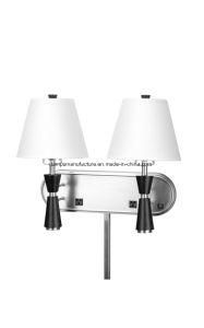 UL/cUL Black Wood Basd Hotel Headboard Double Wall Lamp