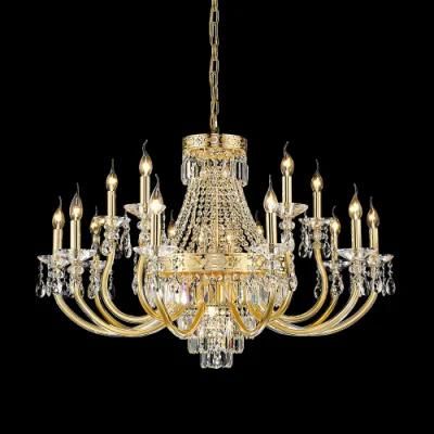 Custom Czech French Empire Modern Luxury Stairs Lobby Crystal Hanging LED Crystal Lamp Chandelier Pendant High Ceiling Light