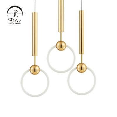 Brass Metal White Glass Ball Project LED Pendant Lamp to Decorative Home