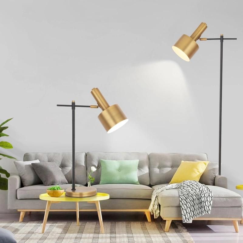 Student Desk Dormitory Eye Protection Living Room Sofa Light Luxury Nordic Simple Modern Creative Personality Reading Study Metal Black Desk Table Floor Lamp