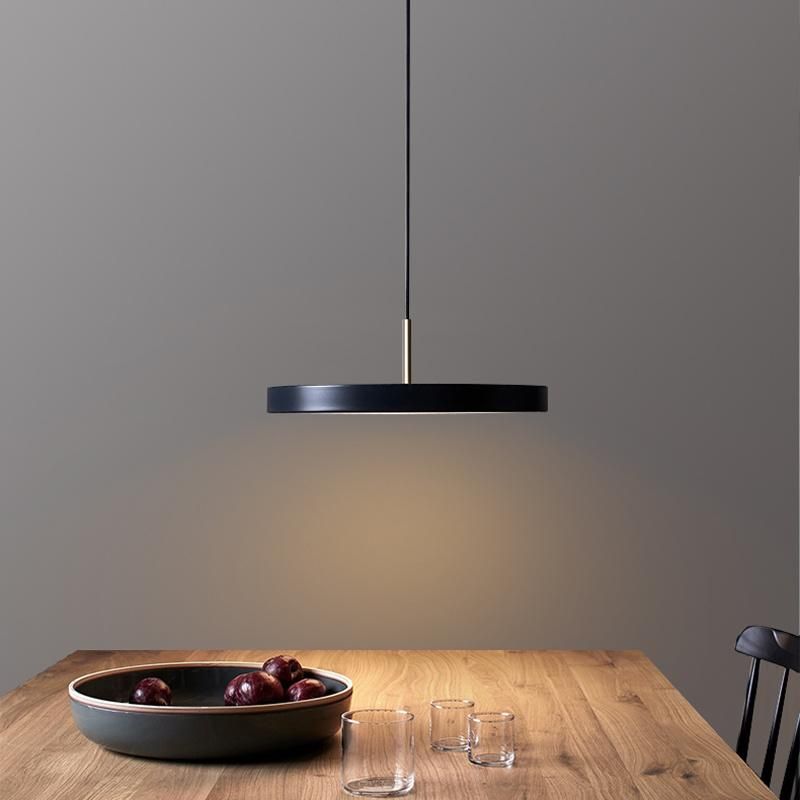 Nordic Round Fly Saucer LED Pendant Light Creative Ultra-Thin Restaurant Bedroom Bedside Bar Hanging Lamp Living Room Decor Lamp