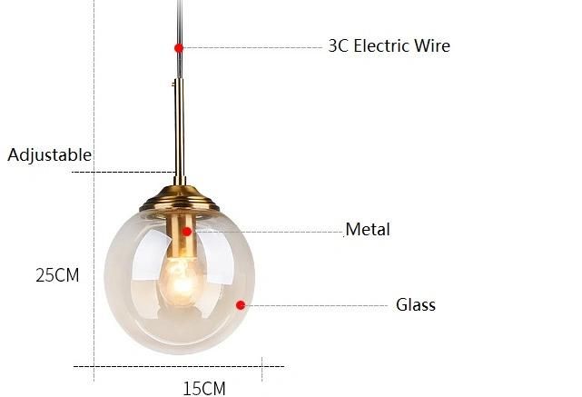 Modern Hotel Project Decoration Ball Shape Glass Pendant Lighting Zf-Cl-059